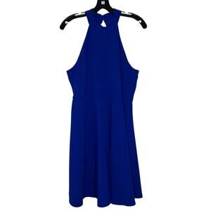 Trina Turk Women’s Size 10 Blue Sleeveless High Neck Fit & Flare Dress